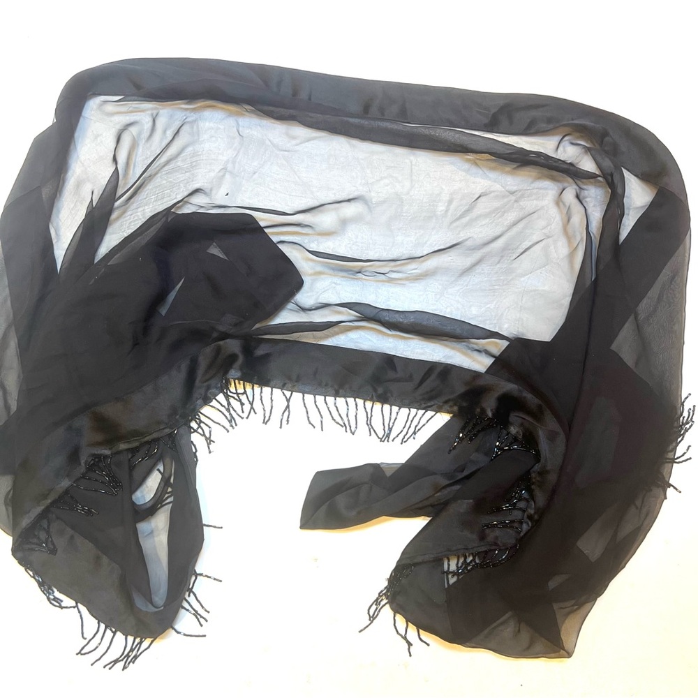 Elegant Black Sheer Scarf